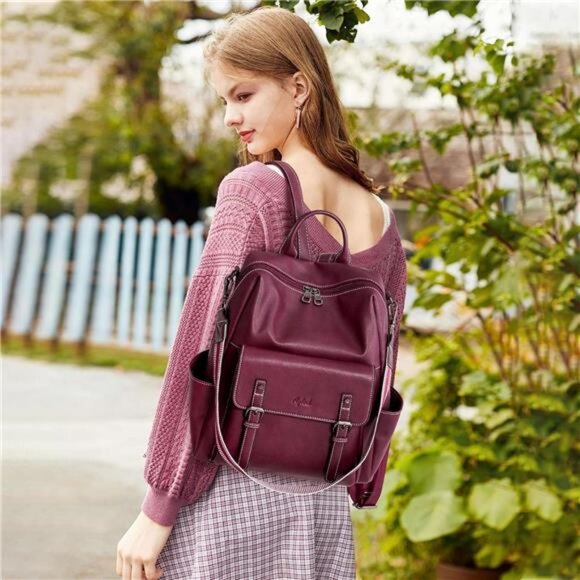 Backpack Purse for Women PU Leather Back Packs Designer Ladies Shoulder Bag - Picture 6 of 6